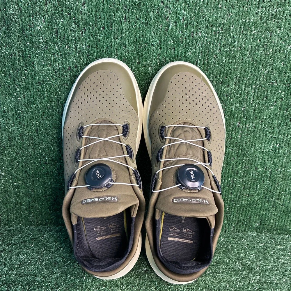 Under Armour SlipSpeed BOA Flow Perforated Training Sneaker Olive Green Mens 8.5